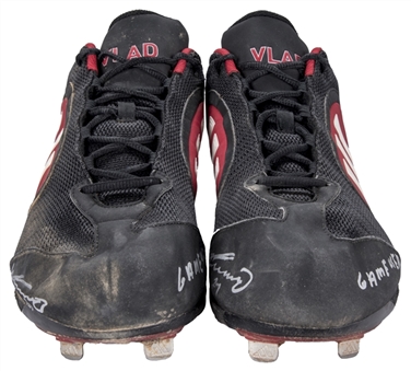 2009 Vladimir Guerrero Game Used, and Signed & Inscribed Adidas Cleats (PSA/DNA)